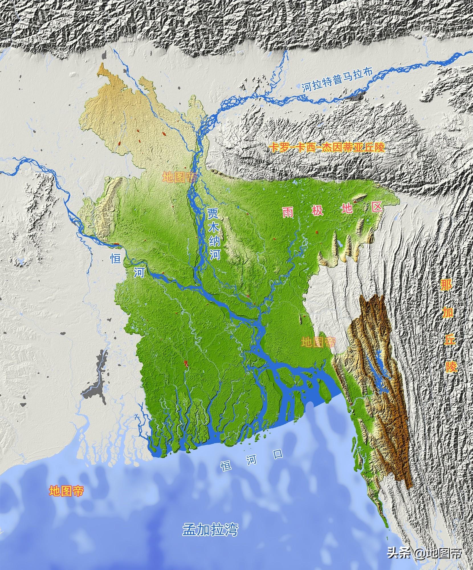 孟加拉国地图地理位置图片