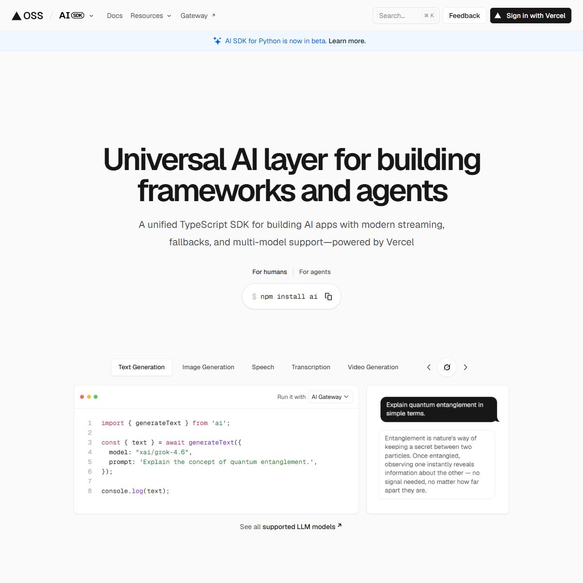 Vercel AI SDK