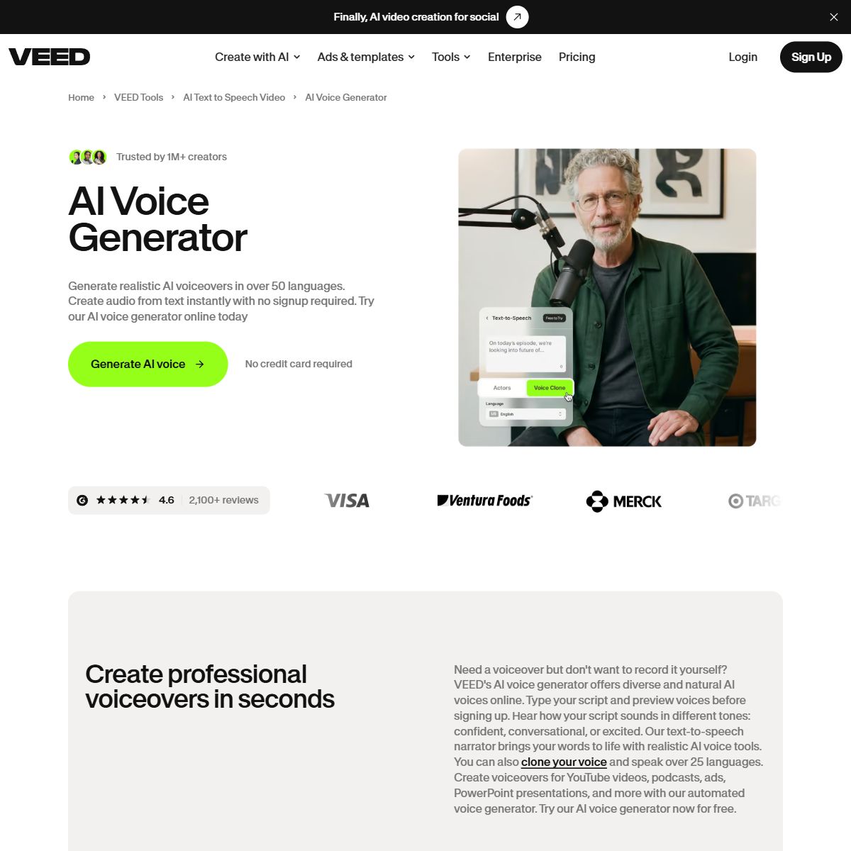 Veed AI Voice Generator
