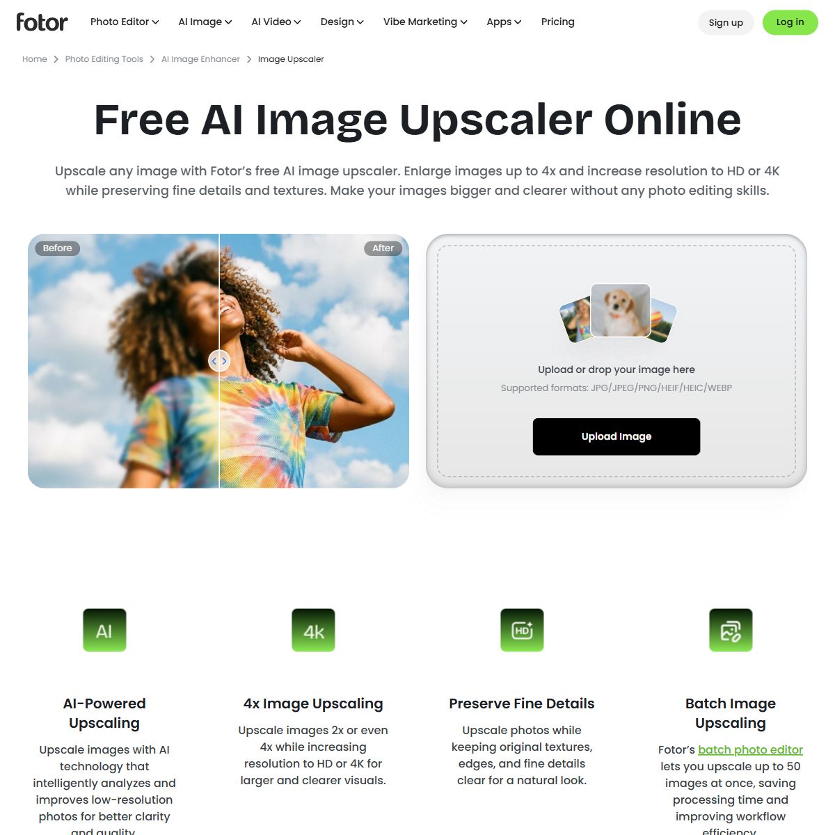 Fotor AI Image Upscaler
